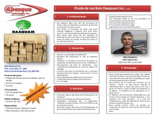 Bois Daaquam, sciages de résineux, copeaux et sciures (2012).
